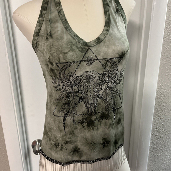 NWT Small women’s Tie Dye Tassel Tank By Liberty Wear - Picture 3 of 10